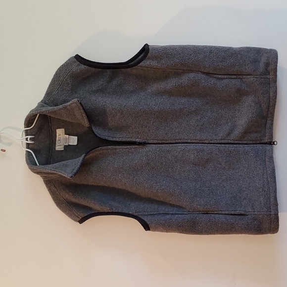 J. Crew Jackets & Coats J Crew Grey Fleece Zip Up Vest Mens Size L